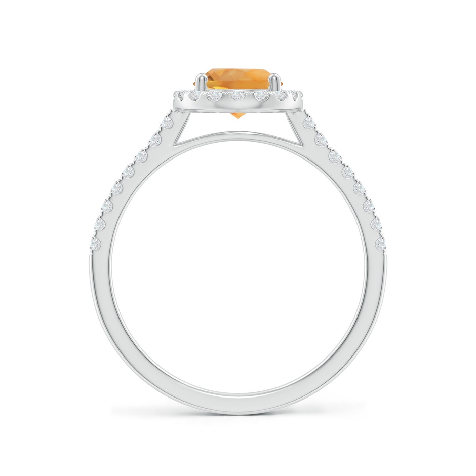 8x6mm AA Double Claw-Set Oval Citrine Halo Ring with Diamonds in 18K White Gold side 199