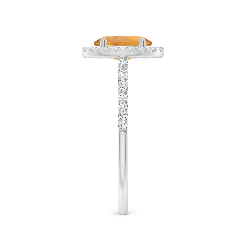8x6mm AA Double Claw-Set Oval Citrine Halo Ring with Diamonds in 18K White Gold side 299
