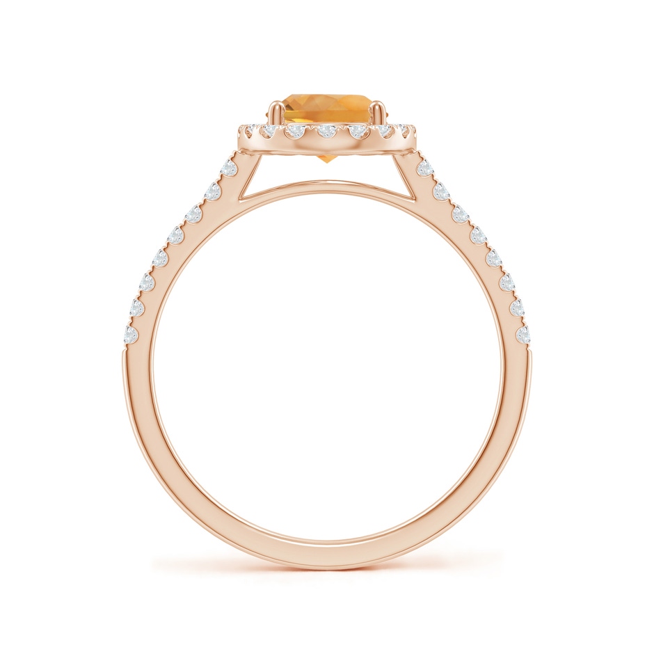 8x6mm AA Double Claw-Set Oval Citrine Halo Ring with Diamonds in 9K Rose Gold side 199