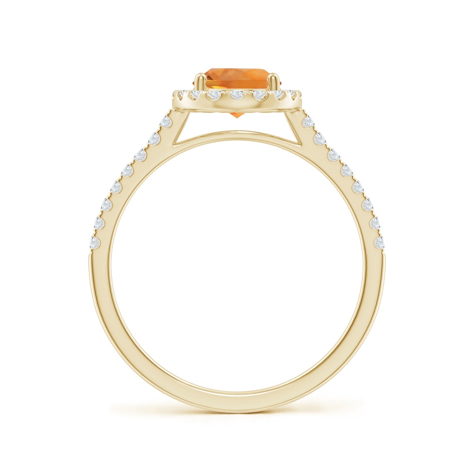 8x6mm AAA Double Claw-Set Oval Citrine Halo Ring with Diamonds in Yellow Gold side 199