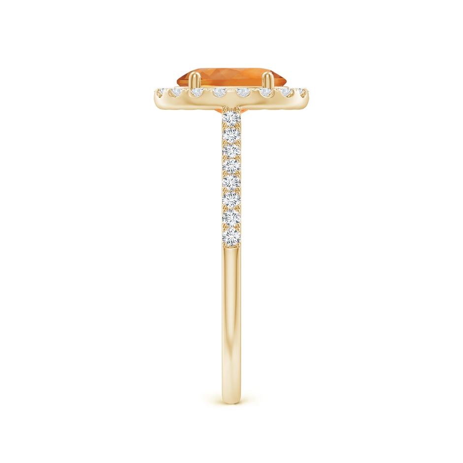 8x6mm AAA Double Claw-Set Oval Citrine Halo Ring with Diamonds in Yellow Gold side 299