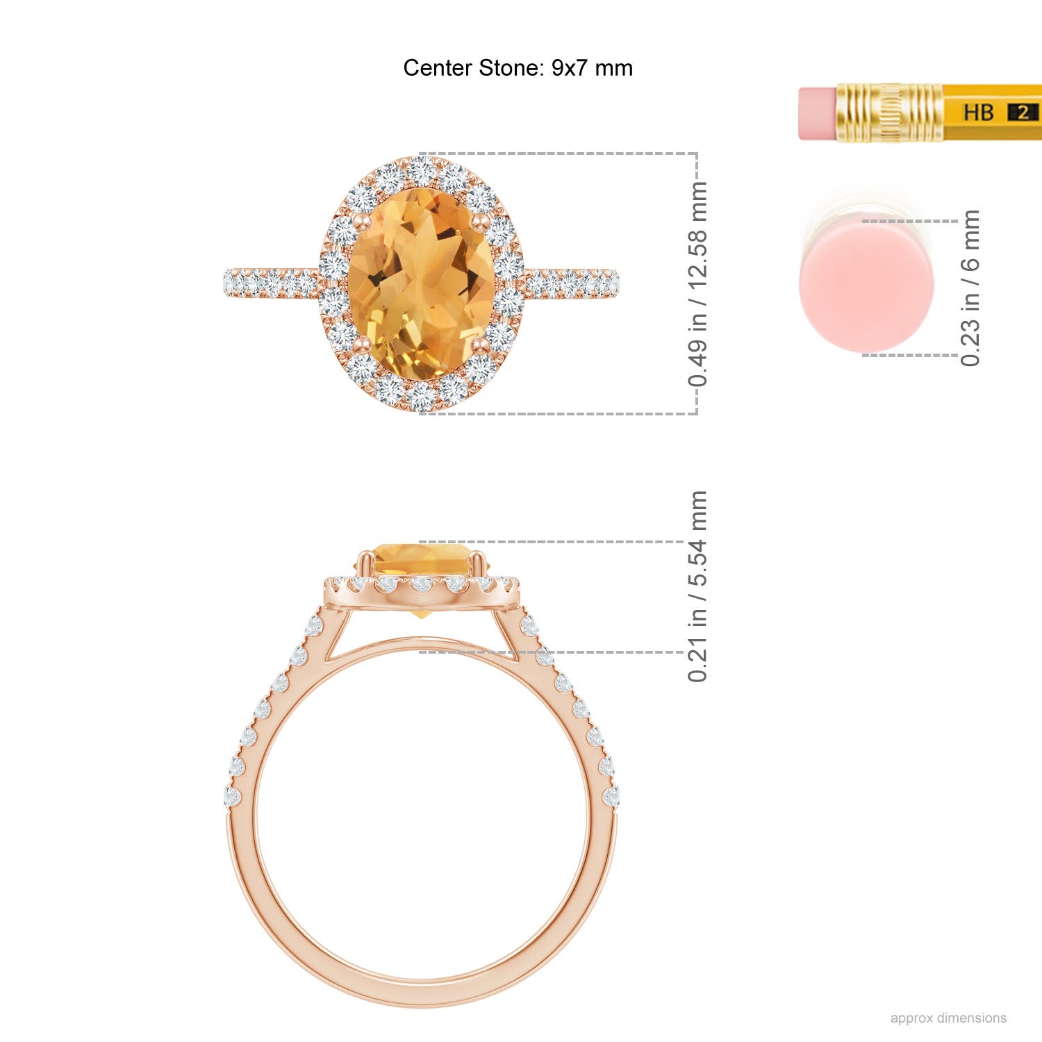 A - Citrine / 2.1 CT / 14 KT Rose Gold