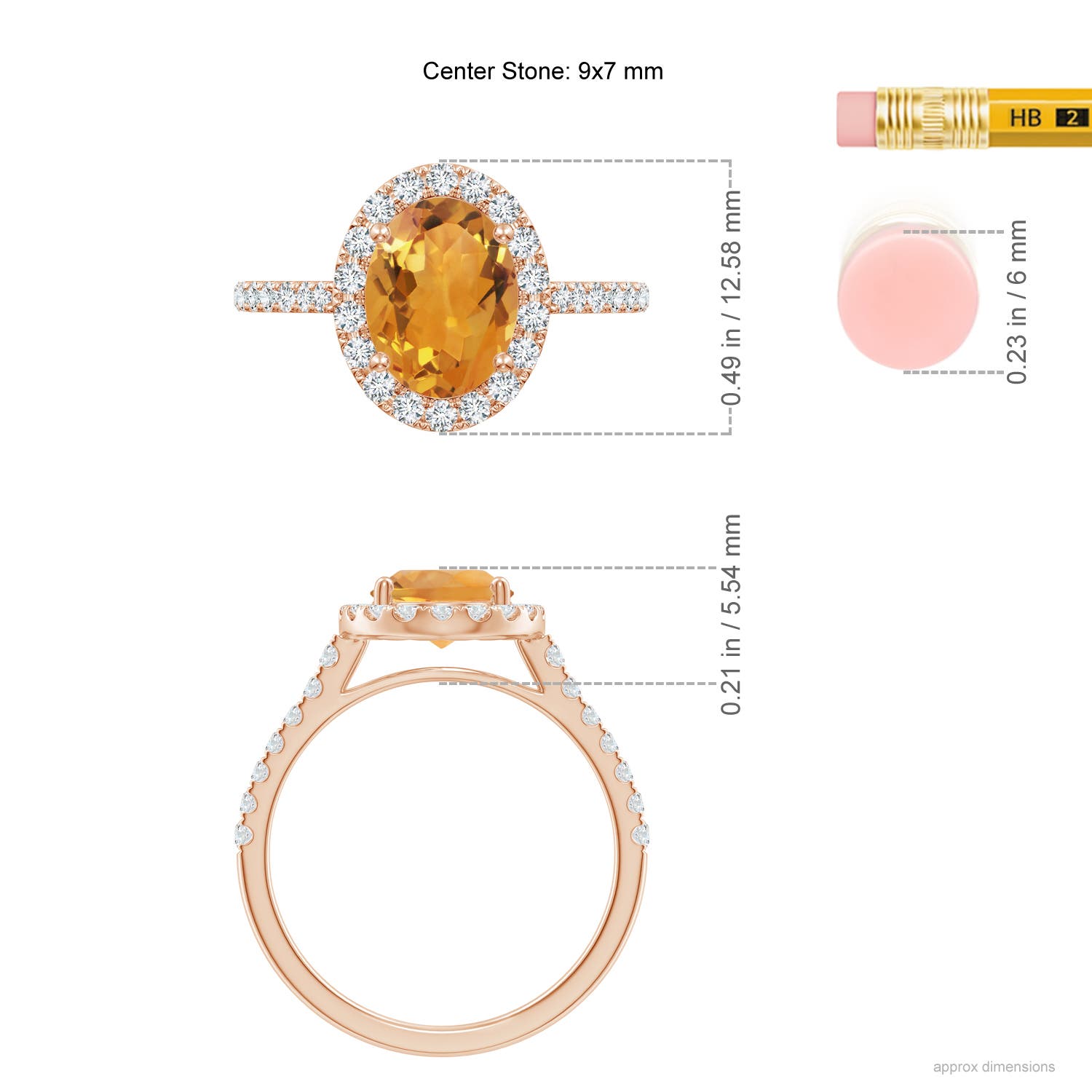 AA - Citrine / 2.1 CT / 14 KT Rose Gold