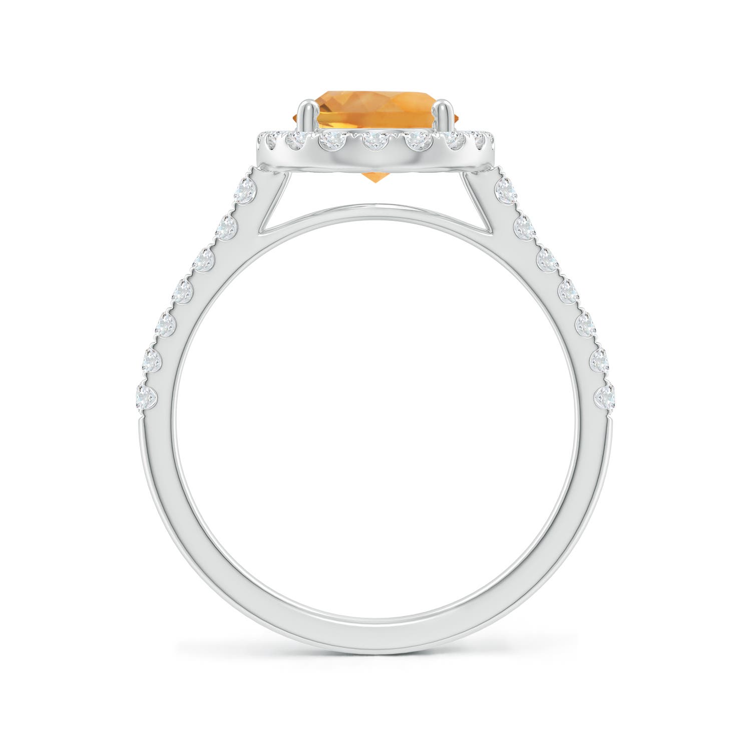 AA - Citrine / 2.1 CT / 14 KT White Gold