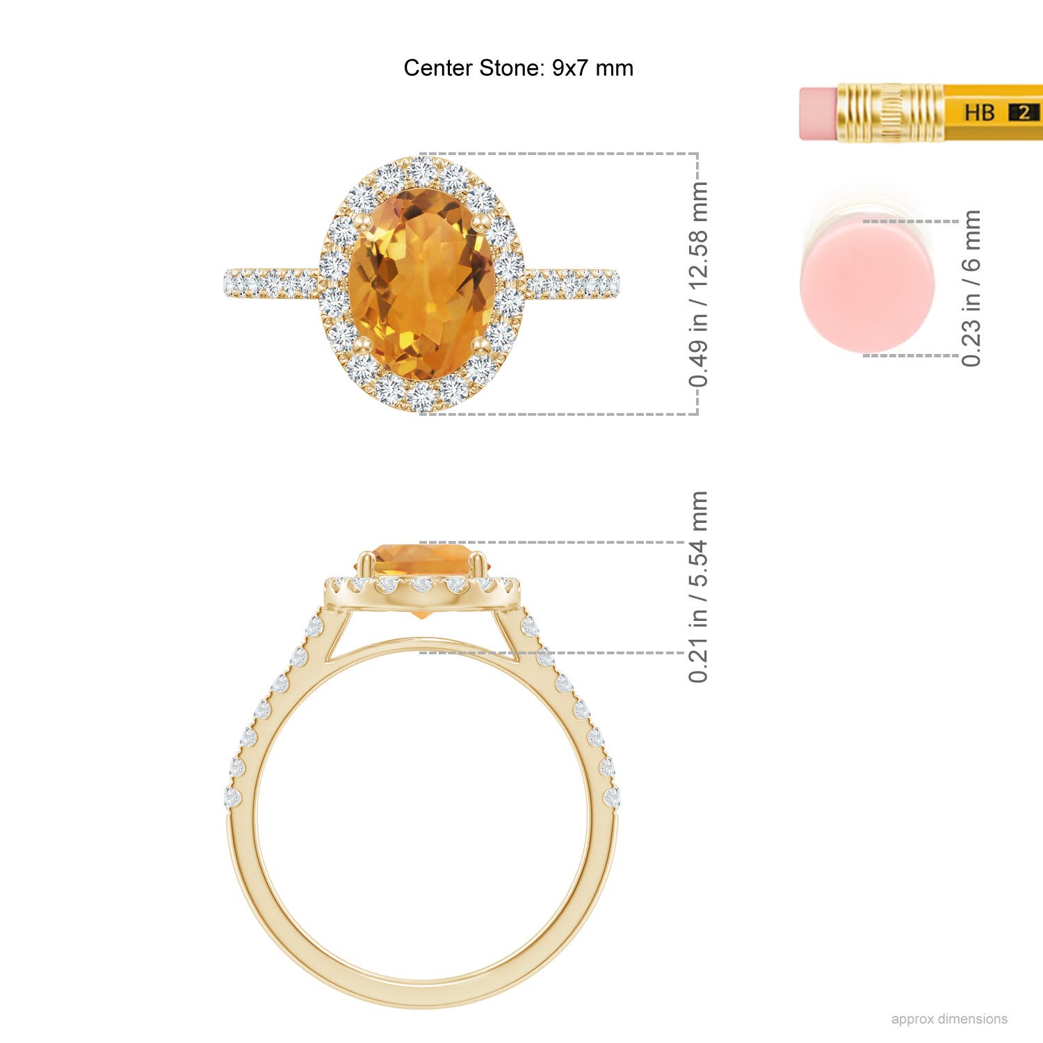 AA - Citrine / 2.1 CT / 14 KT Yellow Gold