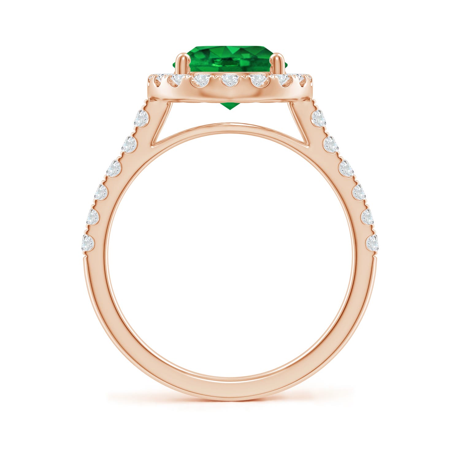 Premium - Lab-Grown Emerald / 2.88 CT / 14 KT Rose Gold