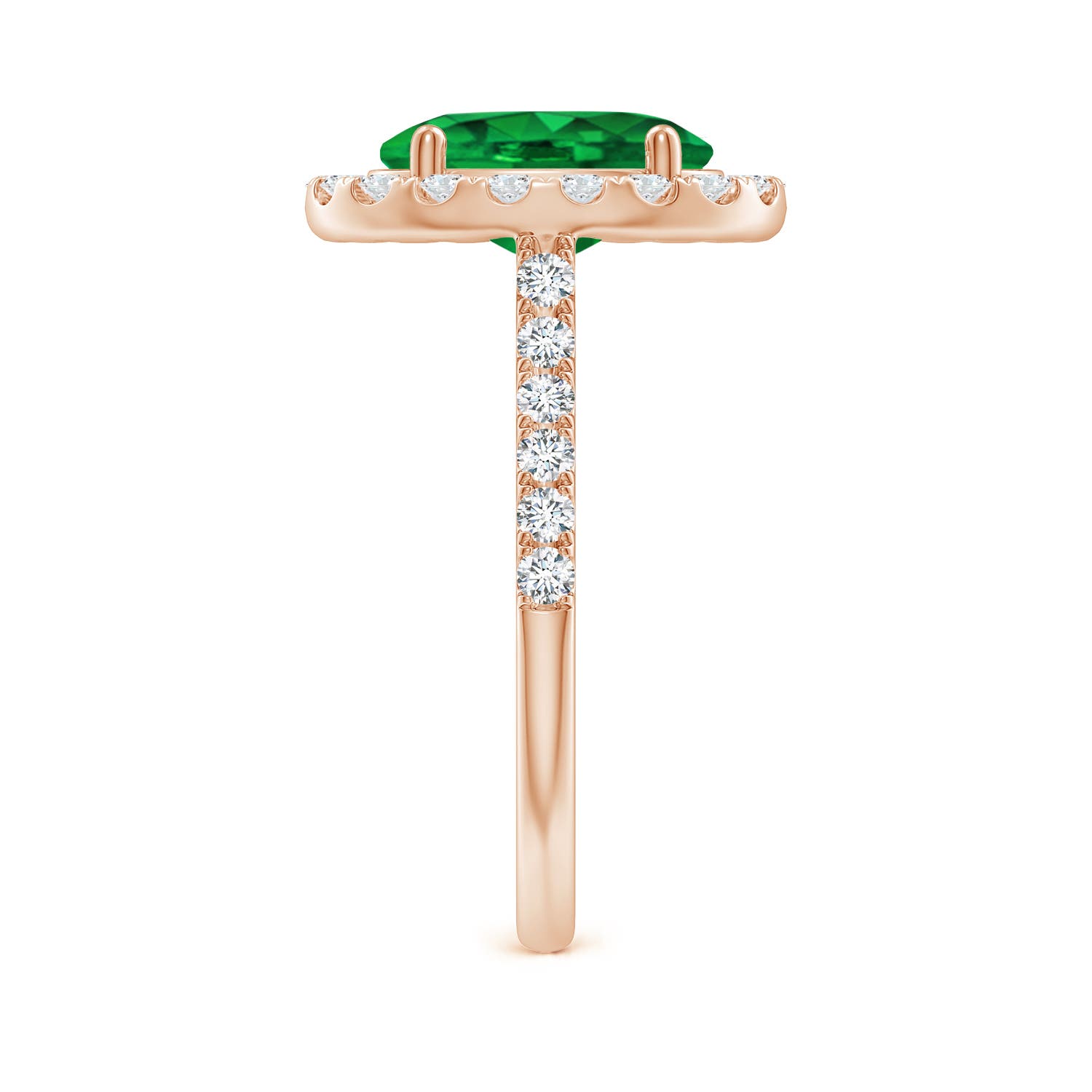 Premium - Lab-Grown Emerald / 2.88 CT / 14 KT Rose Gold