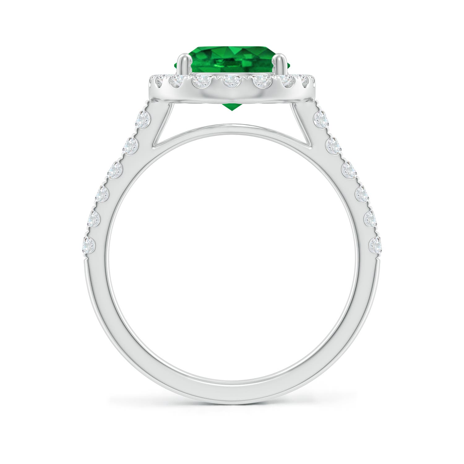 Premium - Lab-Grown Emerald / 2.88 CT / 14 KT White Gold