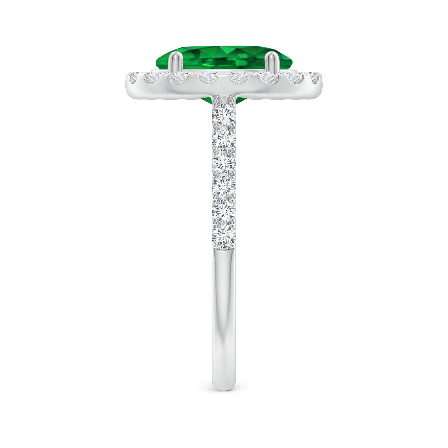 Premium - Lab-Grown Emerald / 2.88 CT / 14 KT White Gold