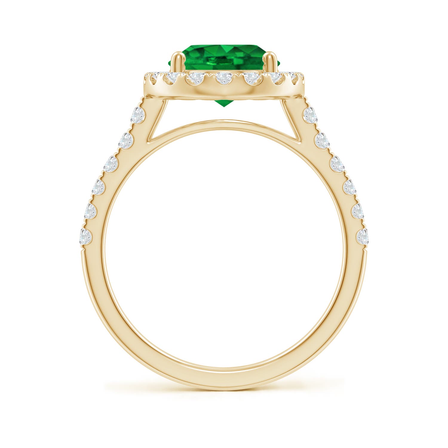 Premium - Lab-Grown Emerald / 2.88 CT / 14 KT Yellow Gold