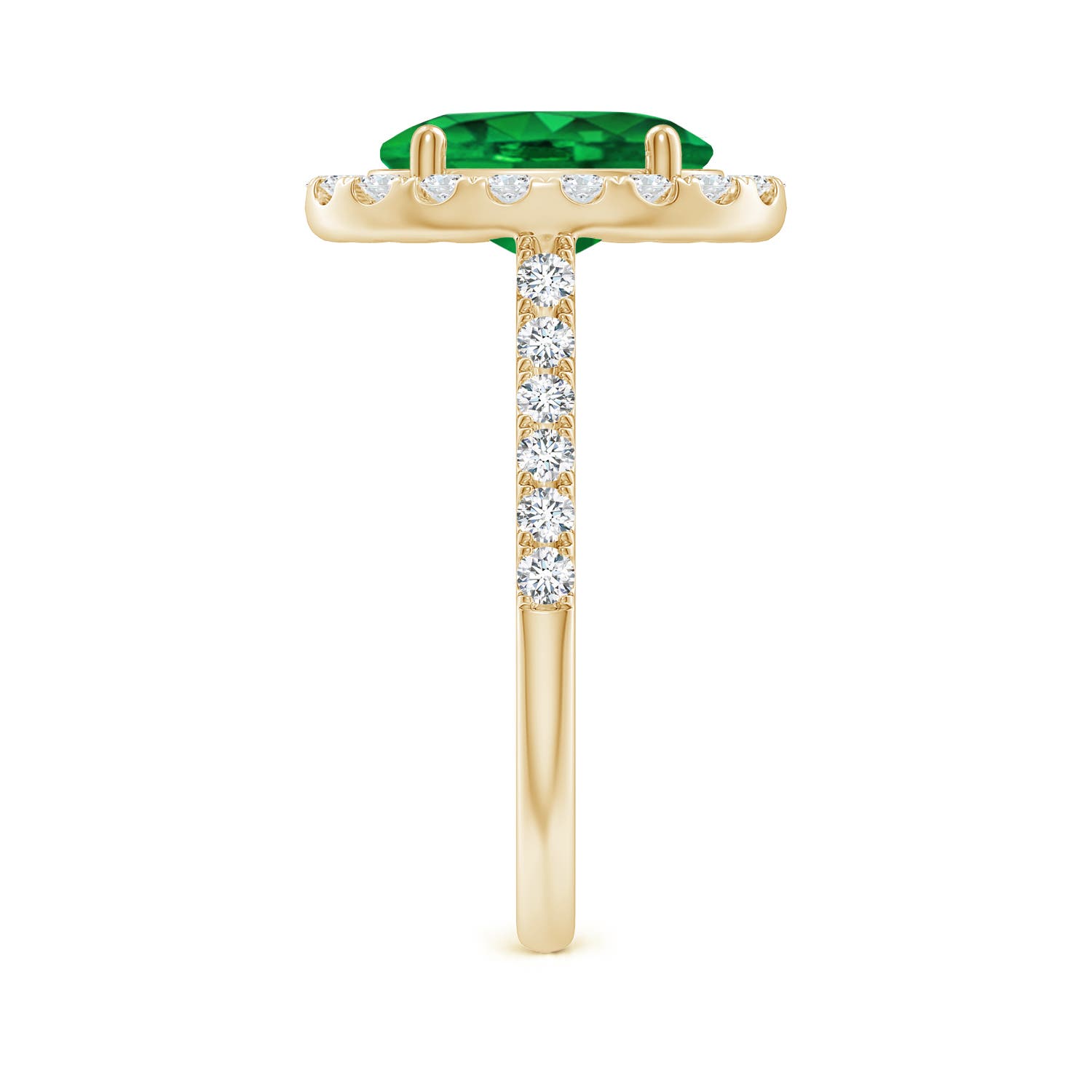 Premium - Lab-Grown Emerald / 2.88 CT / 14 KT Yellow Gold