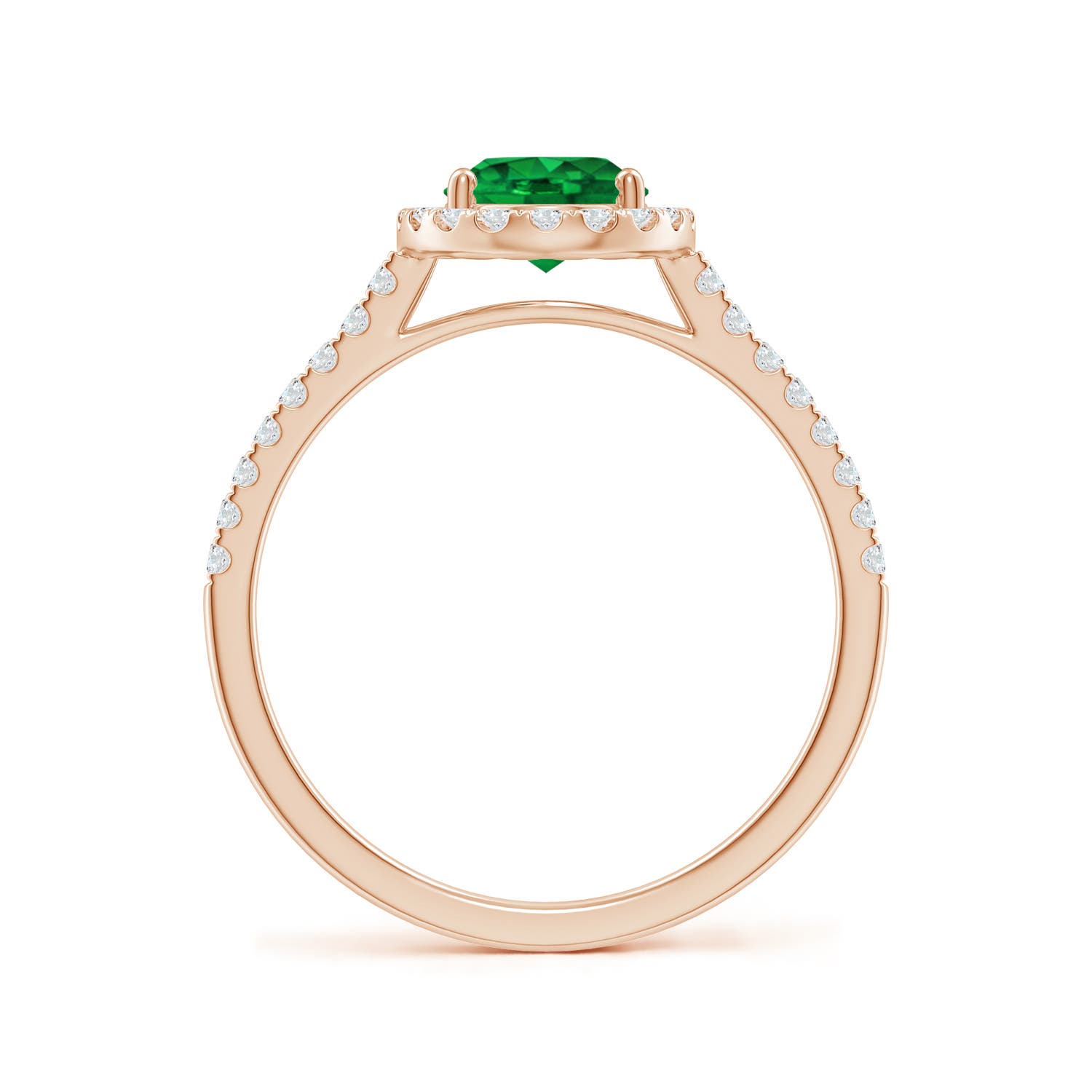 Premium - Lab-Grown Emerald / 1.44 CT / 14 KT Rose Gold