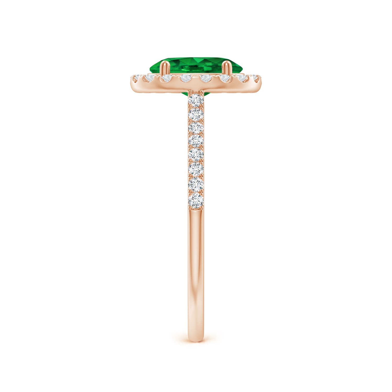 Premium - Lab-Grown Emerald / 1.44 CT / 14 KT Rose Gold