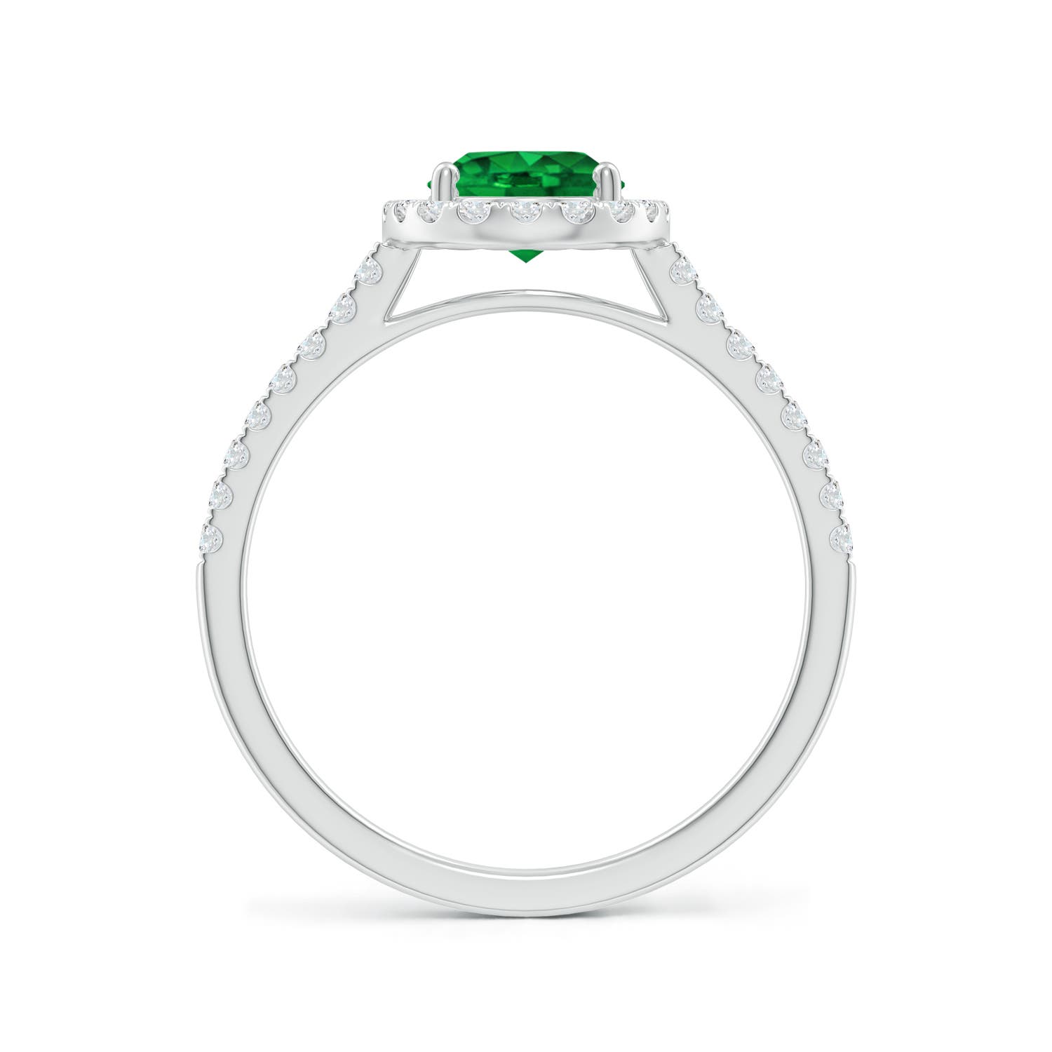 Premium - Lab-Grown Emerald / 1.44 CT / 14 KT White Gold