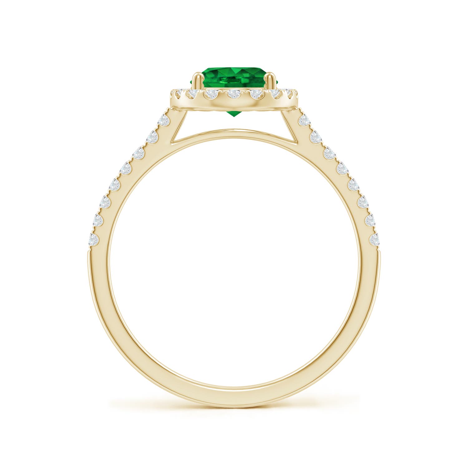 Premium - Lab-Grown Emerald / 1.44 CT / 14 KT Yellow Gold