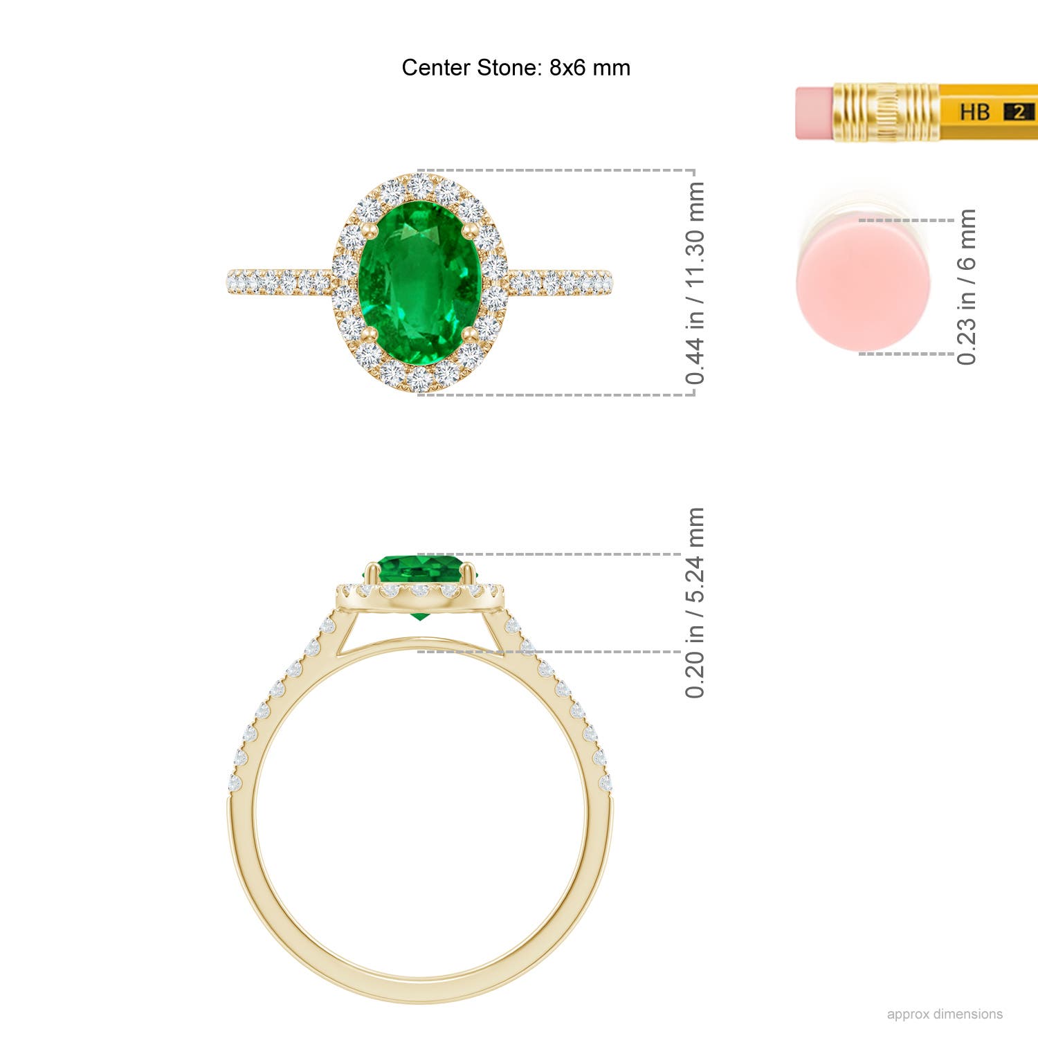 Premium - Lab-Grown Emerald / 1.44 CT / 14 KT Yellow Gold