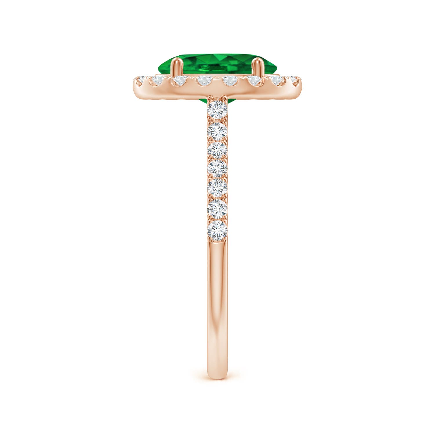 Premium - Lab-Grown Emerald / 1.95 CT / 14 KT Rose Gold