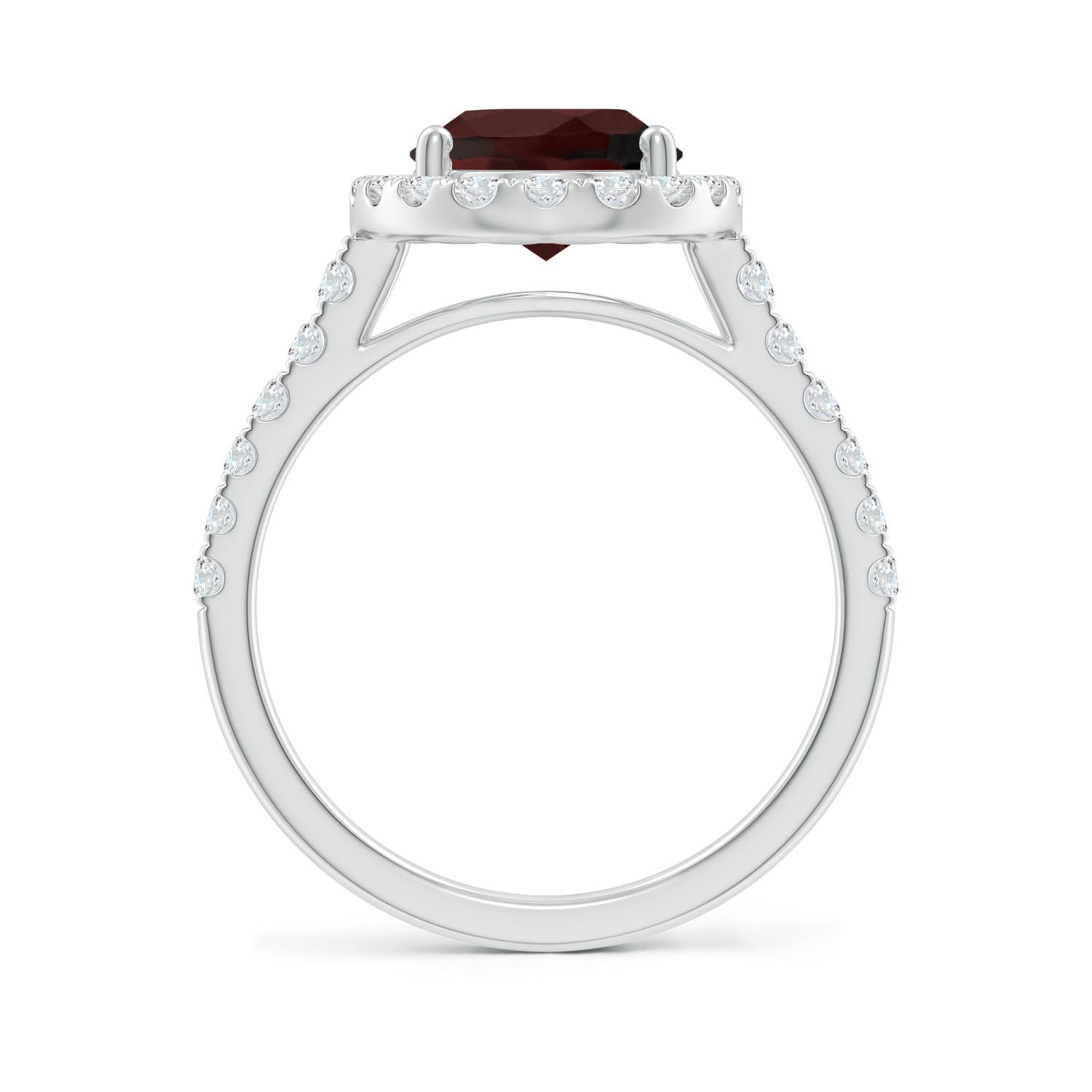 A - Garnet / 3.58 CT / 14 KT White Gold