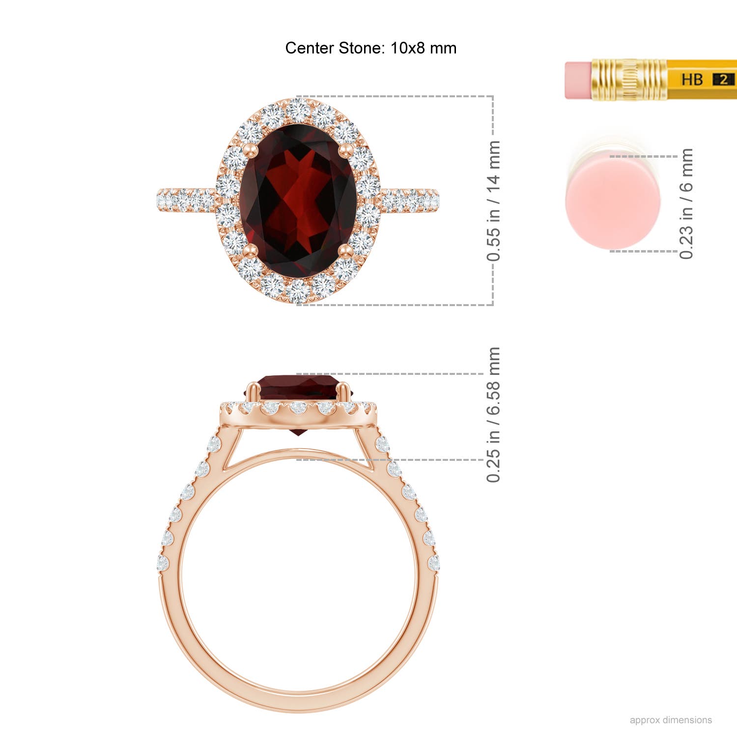 AA - Garnet / 3.58 CT / 14 KT Rose Gold