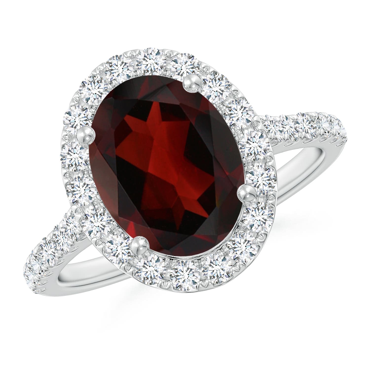 AA - Garnet / 3.58 CT / 14 KT White Gold