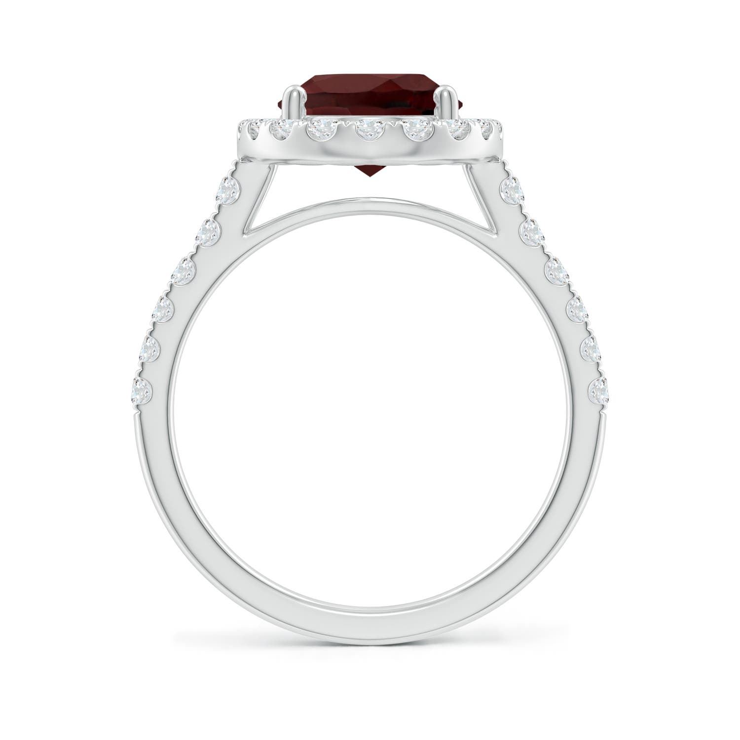 AA - Garnet / 3.58 CT / 14 KT White Gold