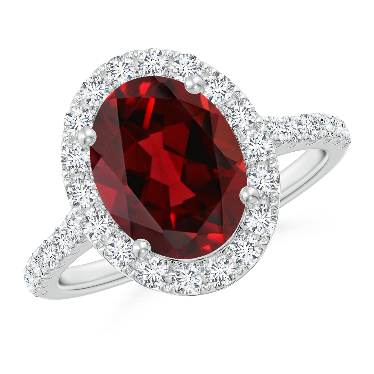 AAAA - Garnet / 3.58 CT / 14 KT White Gold