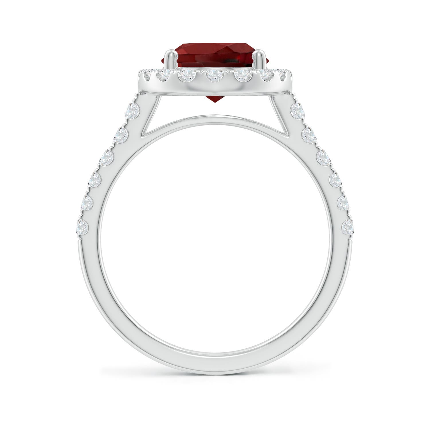 AAAA - Garnet / 3.58 CT / 14 KT White Gold