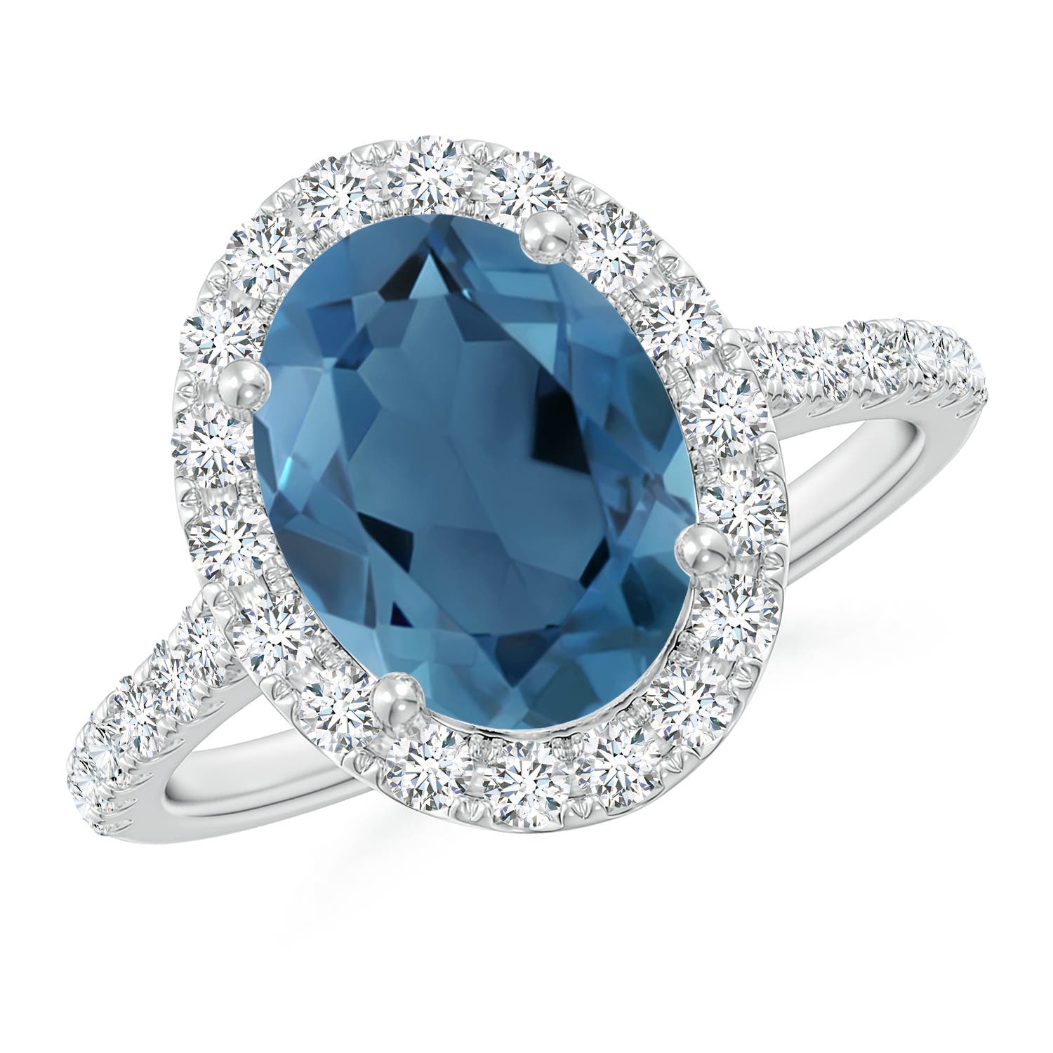 A - London Blue Topaz / 3.88 CT / 14 KT White Gold