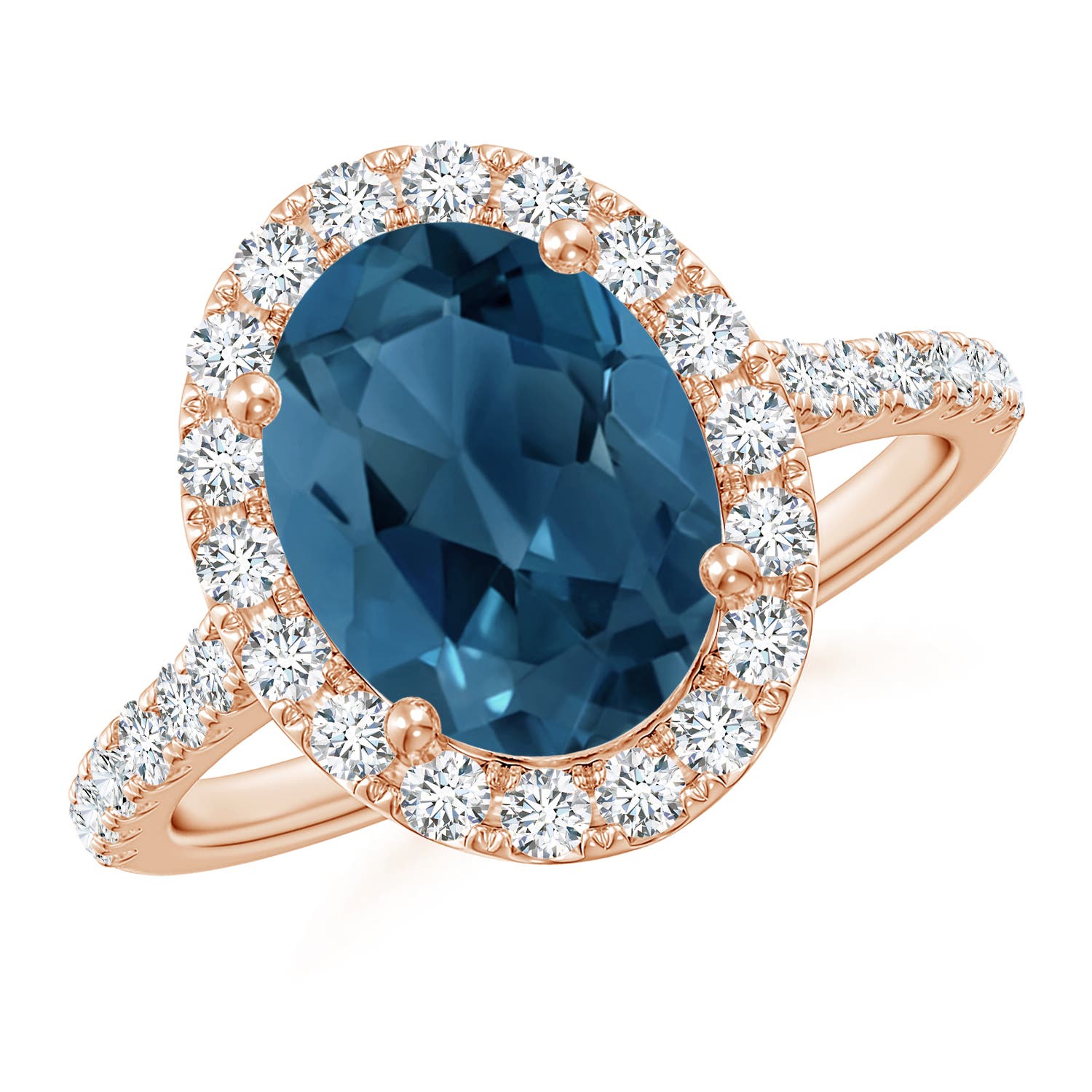 AA - London Blue Topaz / 3.88 CT / 14 KT Rose Gold