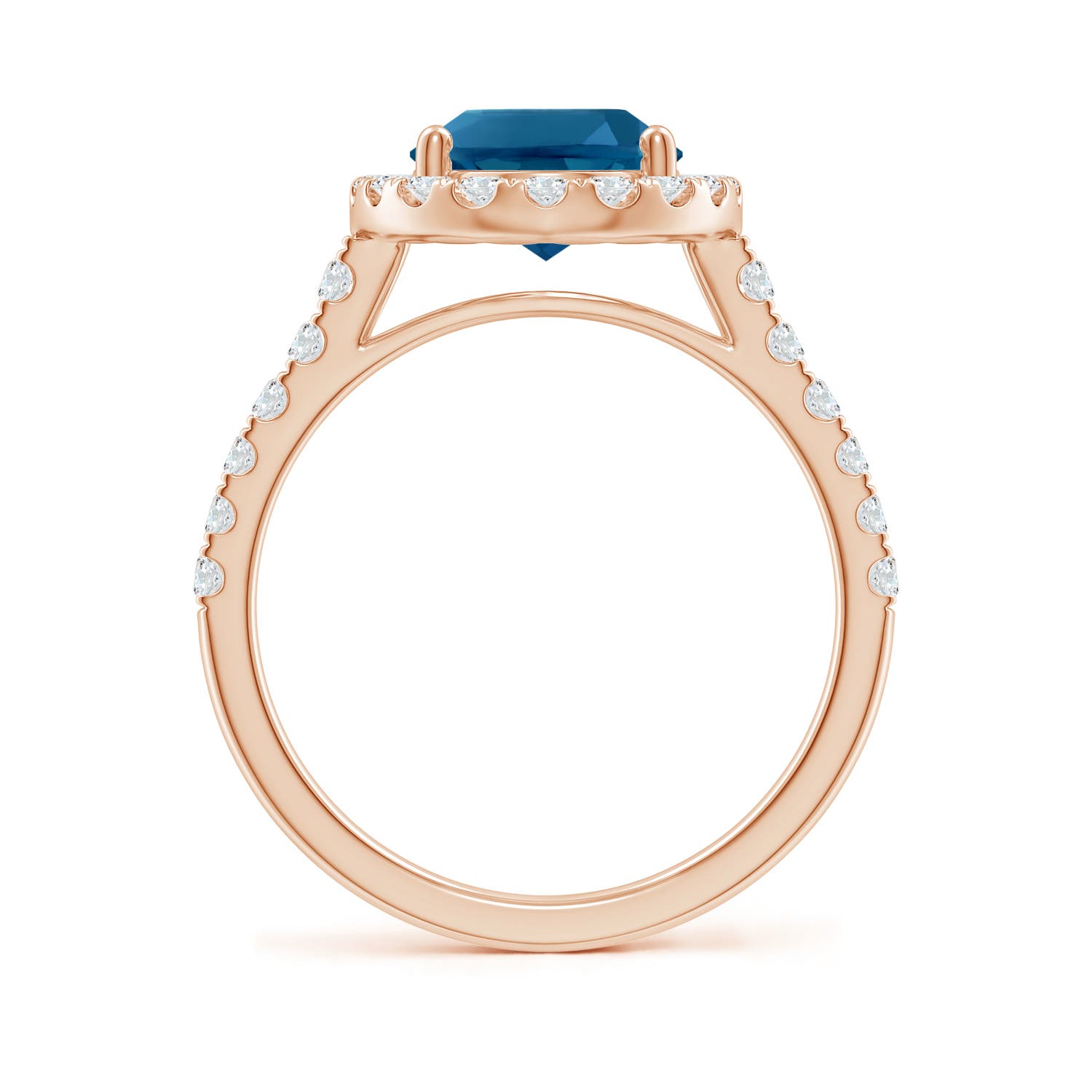 AAAA - London Blue Topaz / 3.88 CT / 14 KT Rose Gold