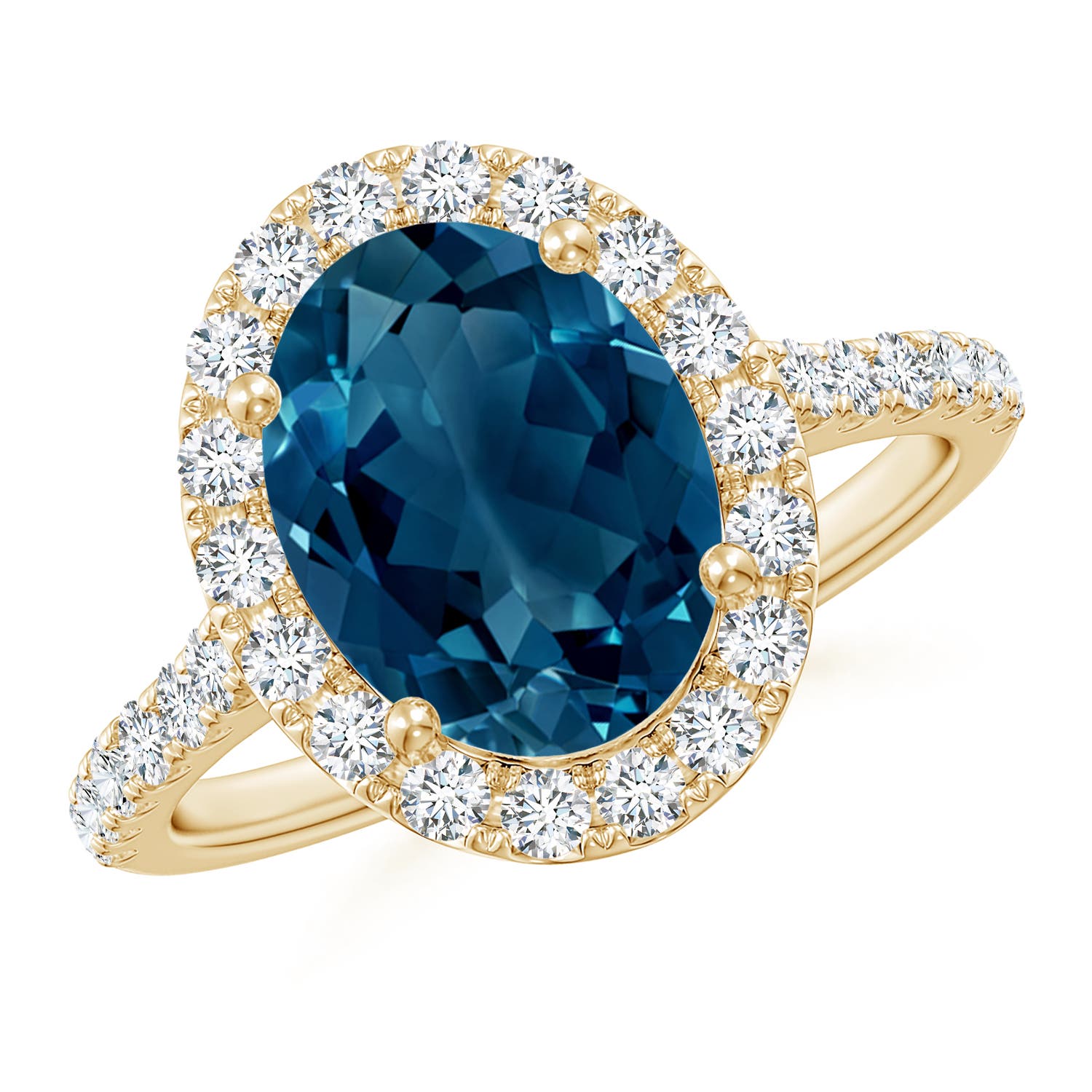 AAAA - London Blue Topaz / 3.88 CT / 14 KT Yellow Gold