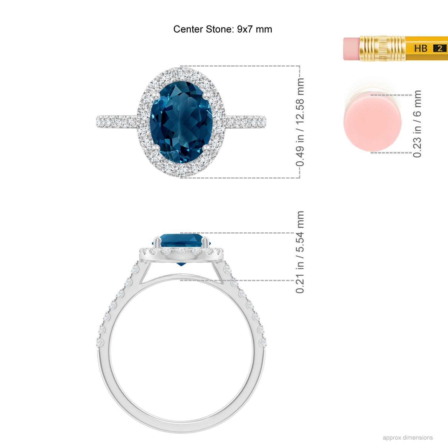 AAAA - London Blue Topaz / 2.7 CT / 14 KT White Gold