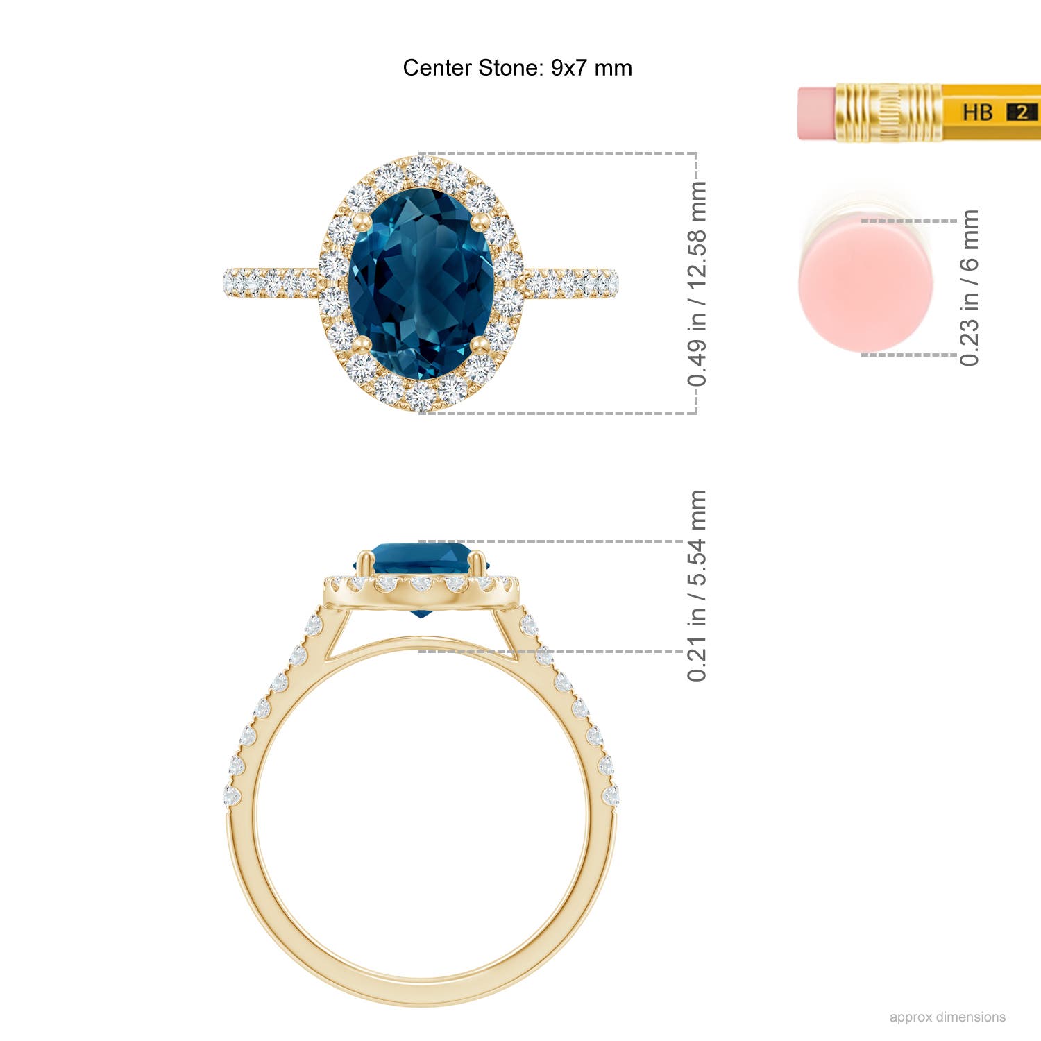 AAAA - London Blue Topaz / 2.7 CT / 14 KT Yellow Gold