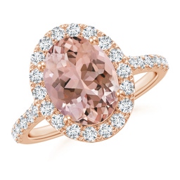 Halo Rose Gold Morganite Rings