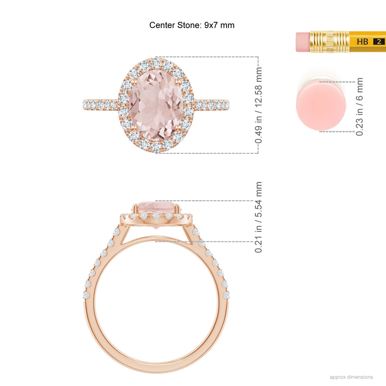 A - Morganite / 2.1 CT / 14 KT Rose Gold