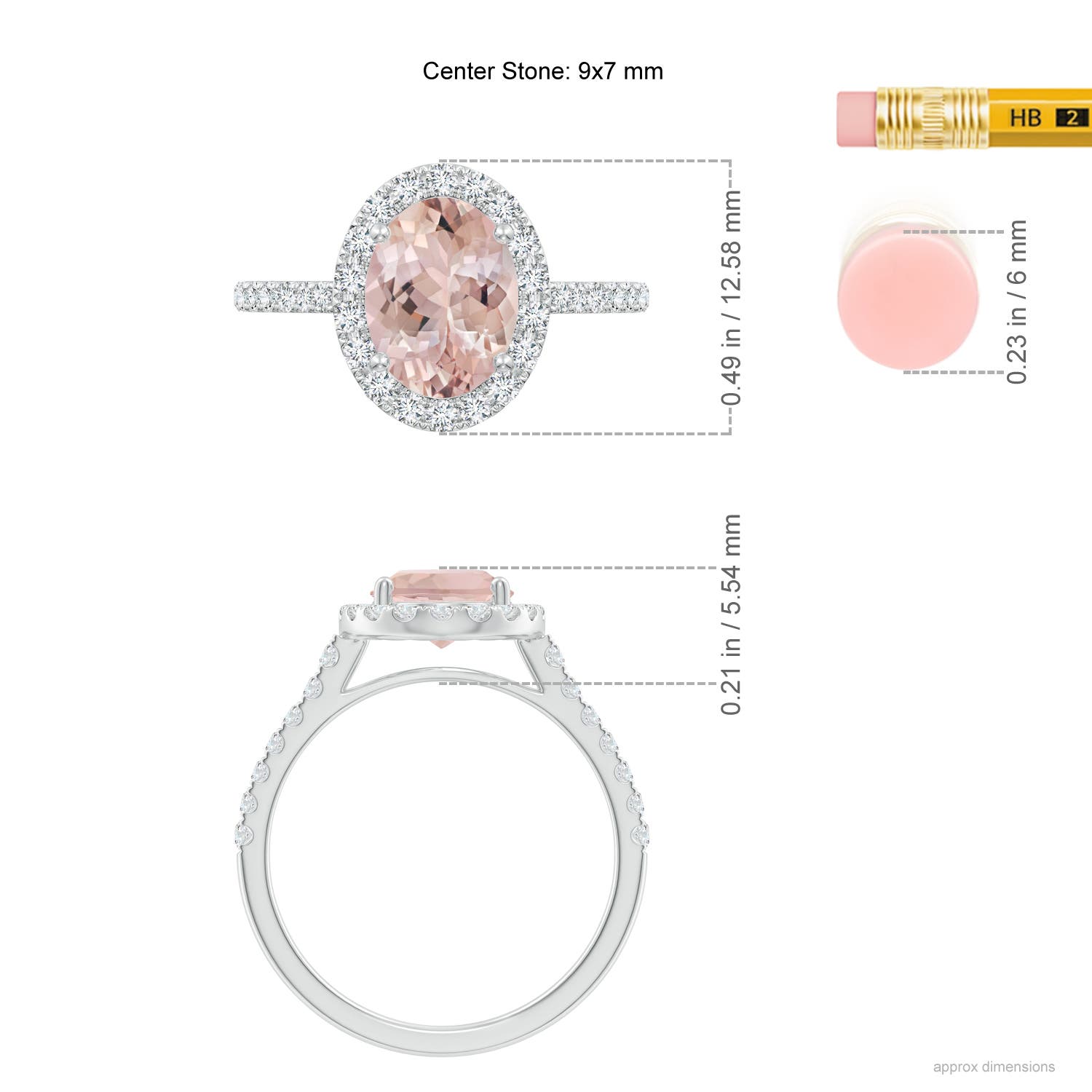 AA - Morganite / 2.1 CT / 14 KT White Gold