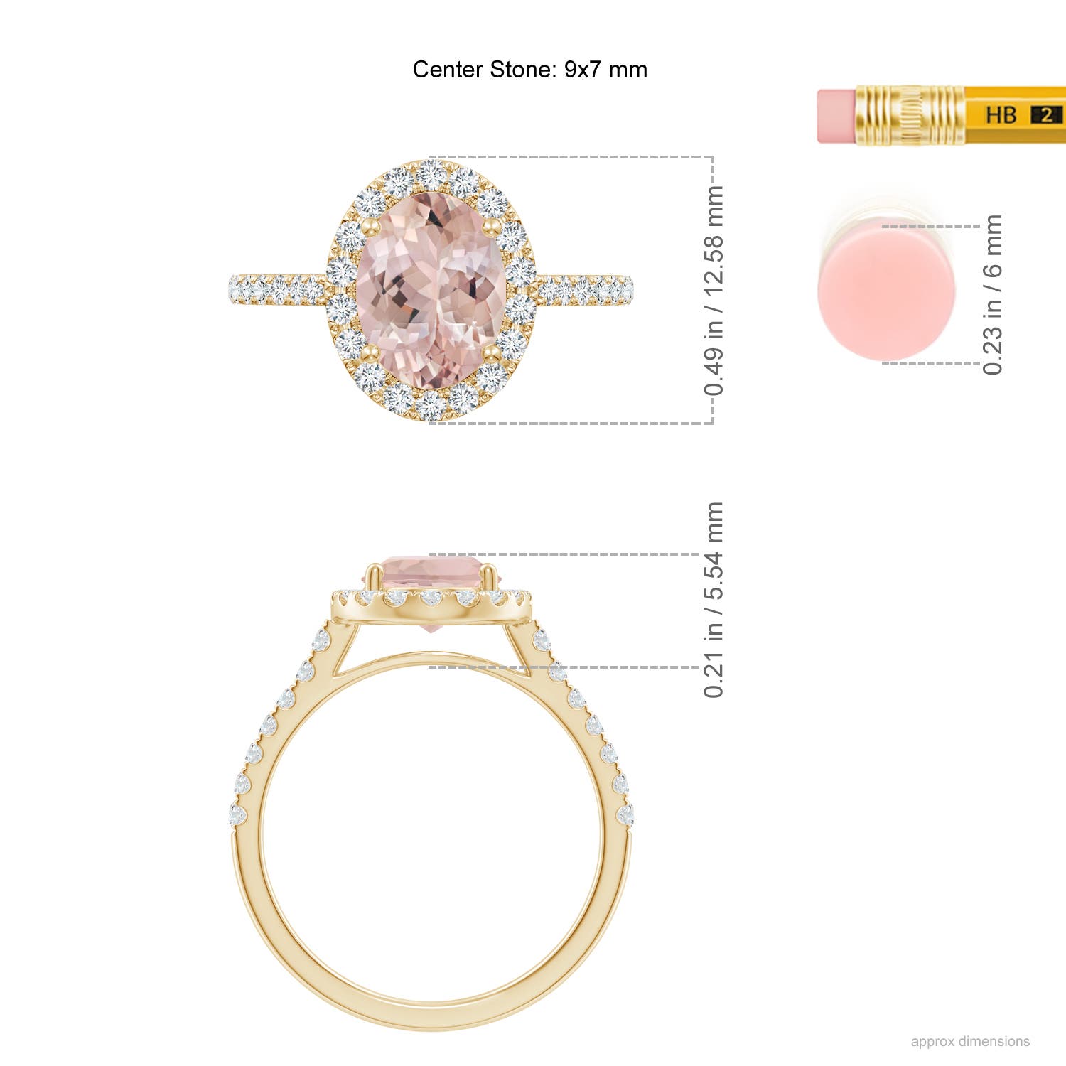 AA - Morganite / 2.1 CT / 14 KT Yellow Gold