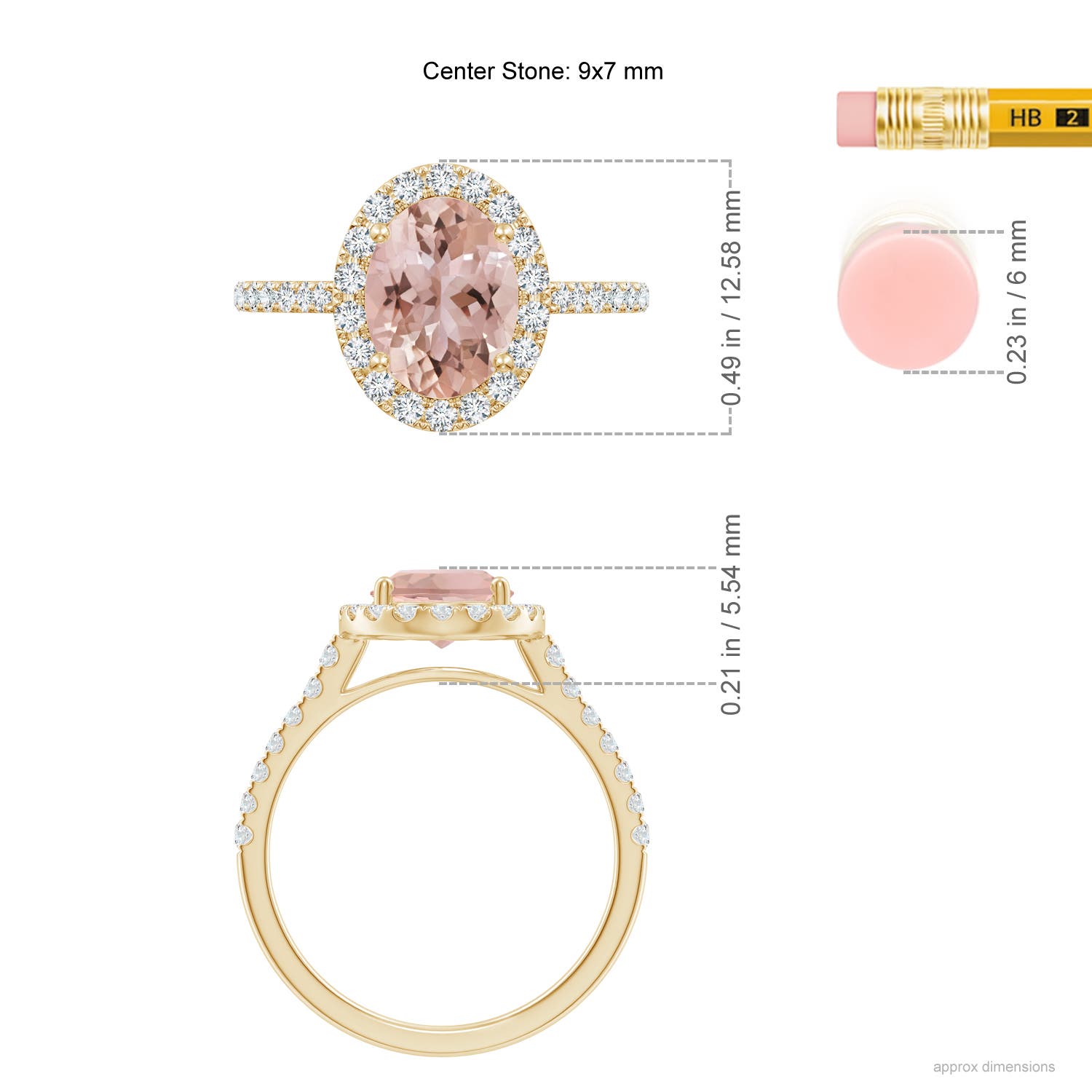 AAA - Morganite / 2.1 CT / 14 KT Yellow Gold