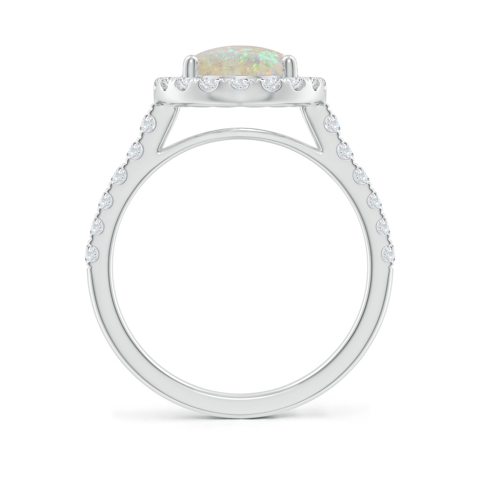10x8mm AAA Prong-Set Oval Opal Halo Ring with Diamonds in White Gold side 199
