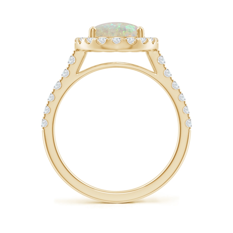 10x8mm AAA Prong-Set Oval Opal Halo Ring with Diamonds in Yellow Gold side 199