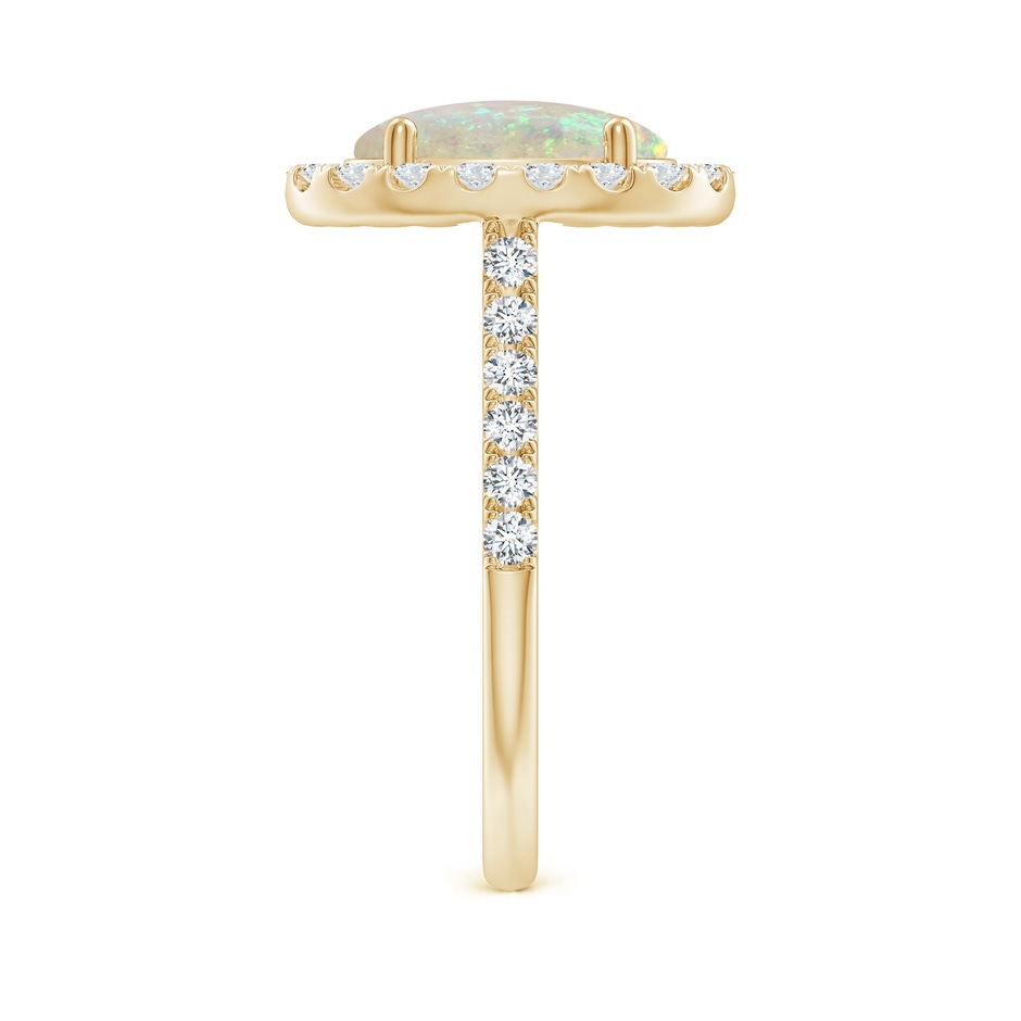 10x8mm AAA Prong-Set Oval Opal Halo Ring with Diamonds in Yellow Gold side 299