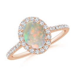 Pear-Shaped Morganite Ring with Diamond Halo | Angara