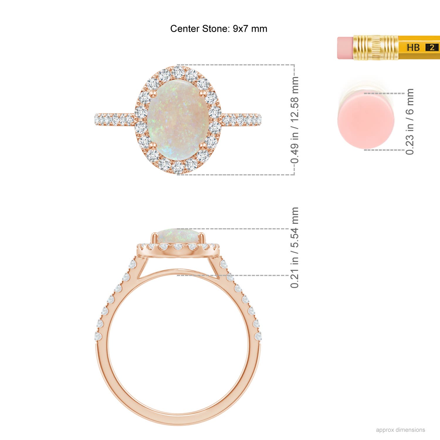 AA - Opal / 1.55 CT / 14 KT Rose Gold