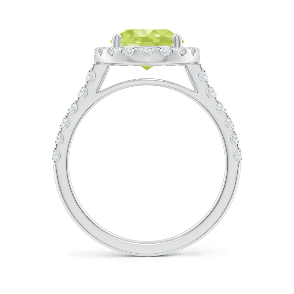 10x8mm A Double Claw-Set Oval Peridot Halo Ring with Diamonds in P950 Platinum side 199
