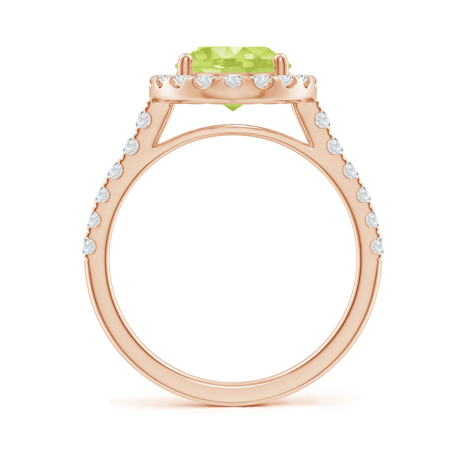 A - Peridot / 3.23 CT / 14 KT Rose Gold