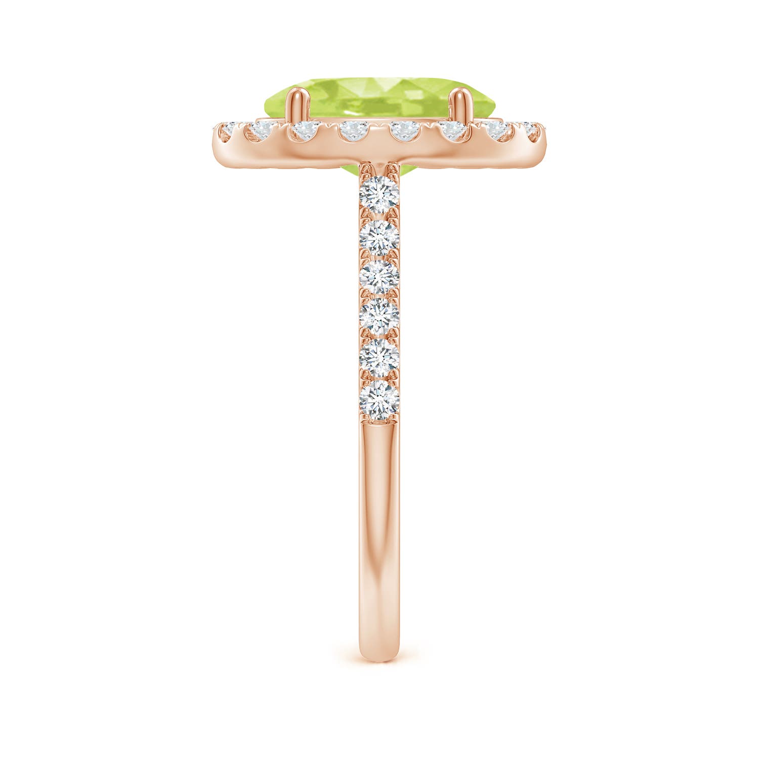 A - Peridot / 3.23 CT / 14 KT Rose Gold