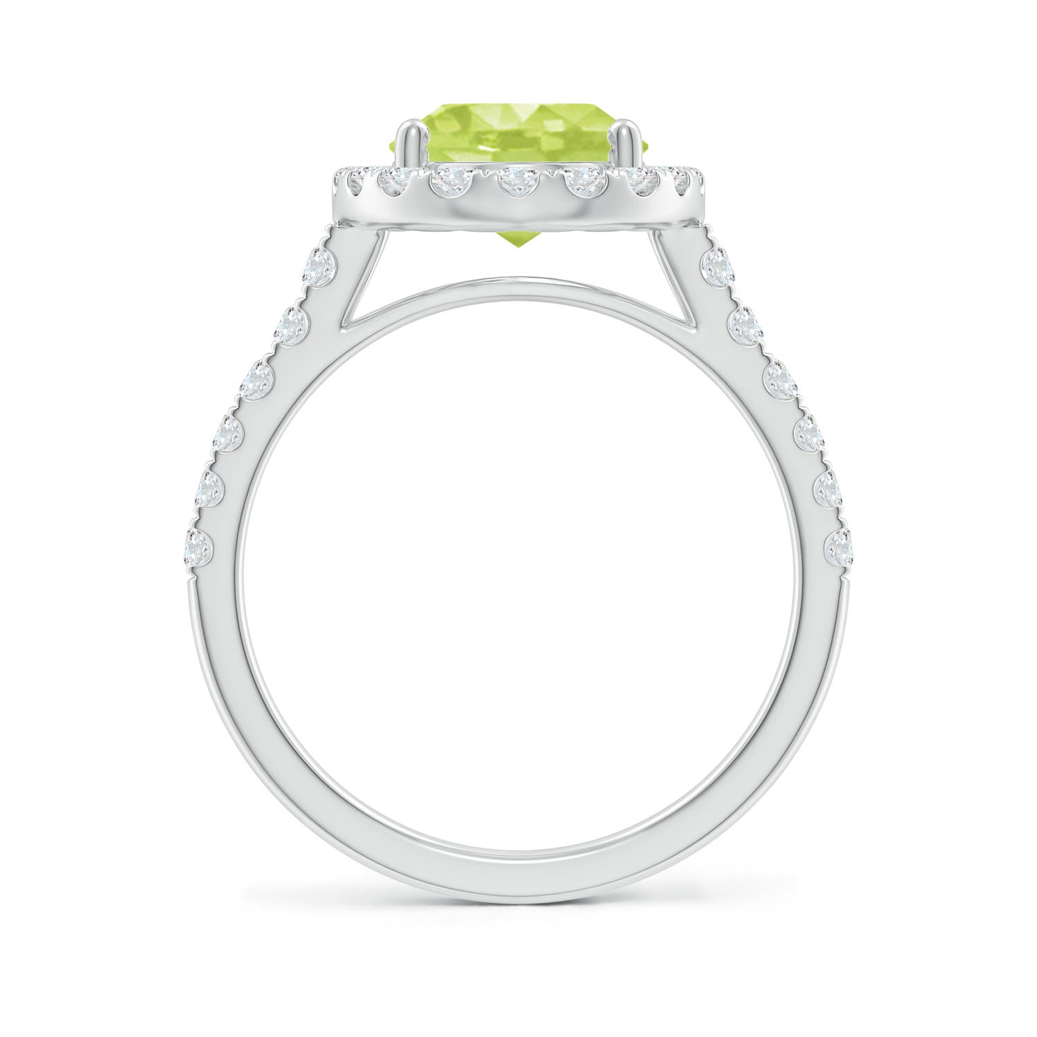 A - Peridot / 3.23 CT / 14 KT White Gold