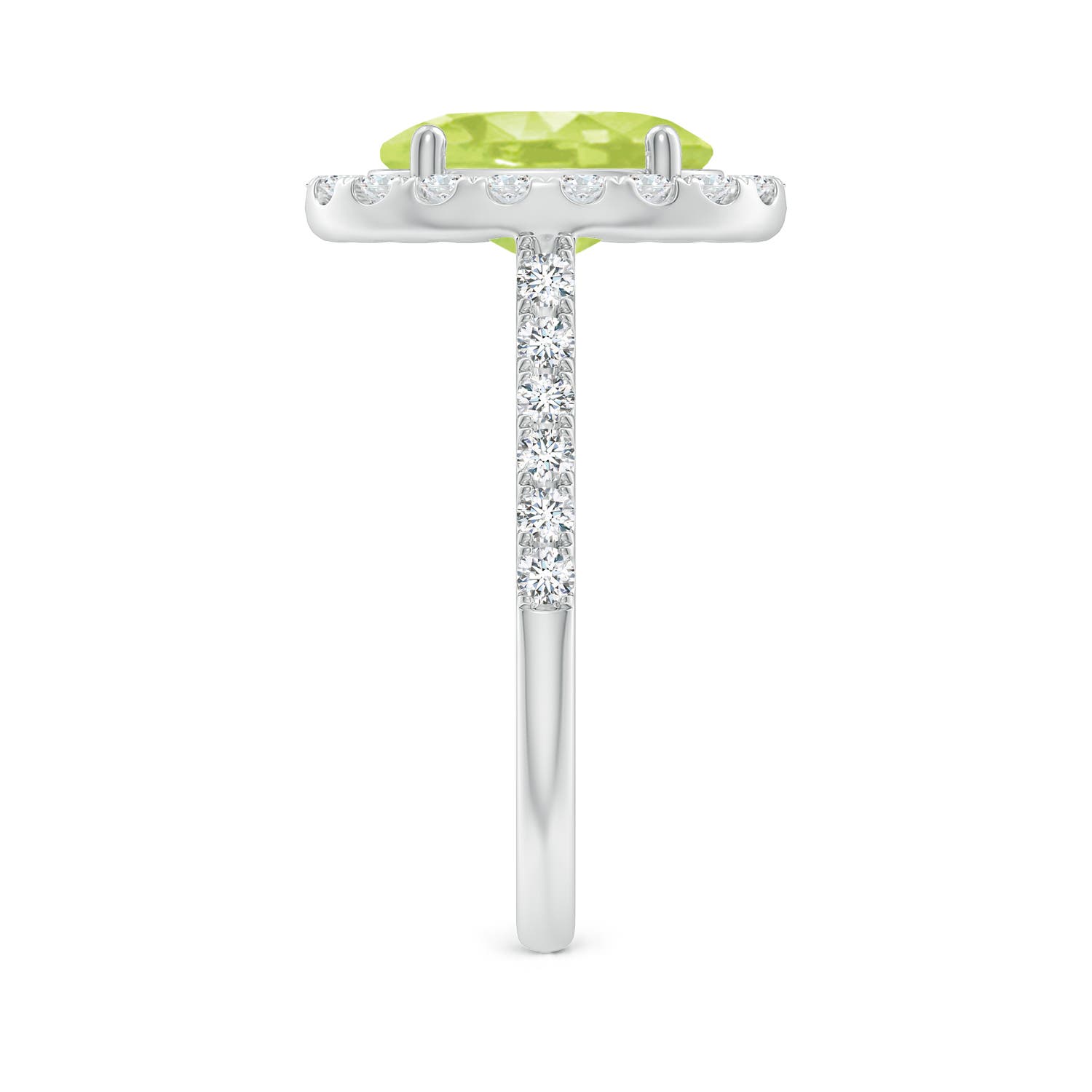 A - Peridot / 3.23 CT / 14 KT White Gold