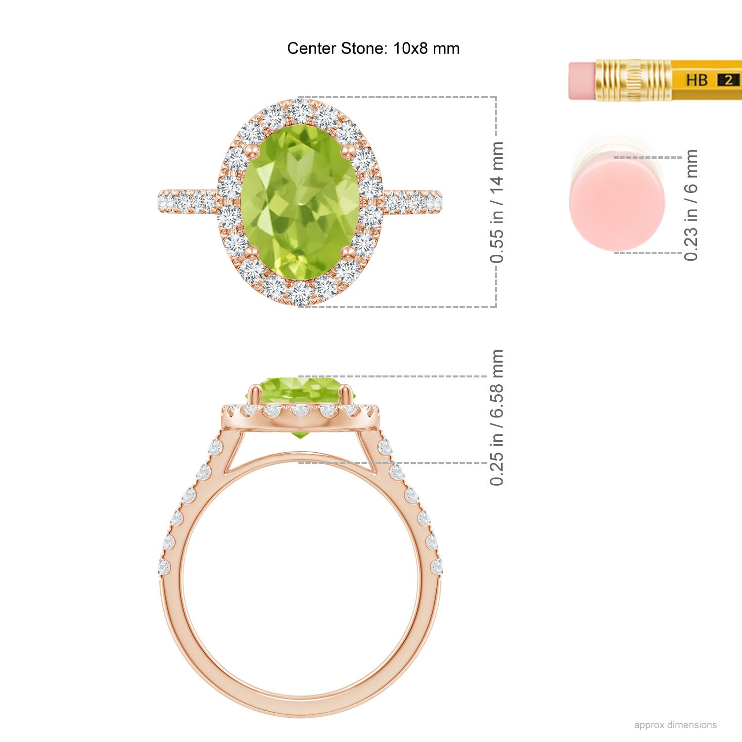 AA - Peridot / 3.23 CT / 14 KT Rose Gold