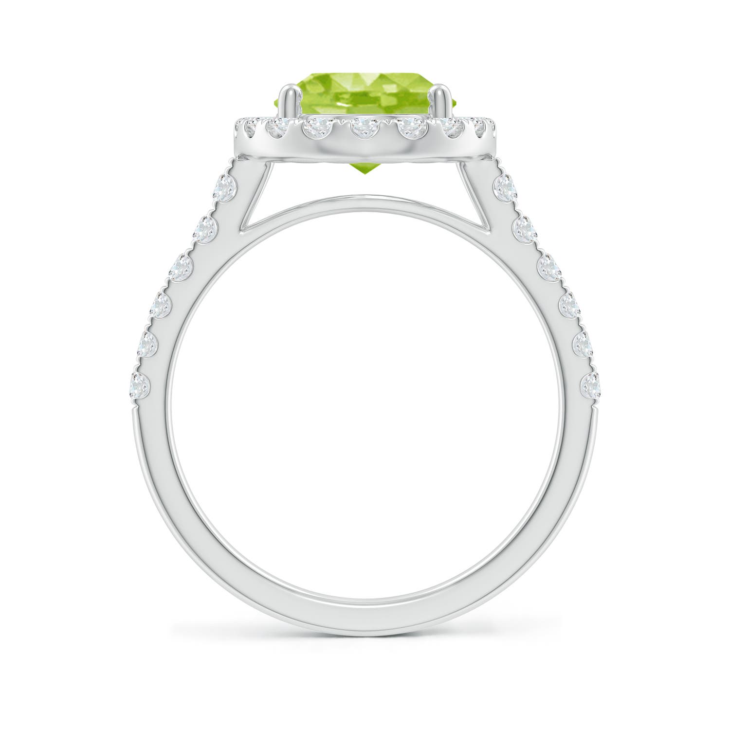 AA - Peridot / 3.23 CT / 14 KT White Gold